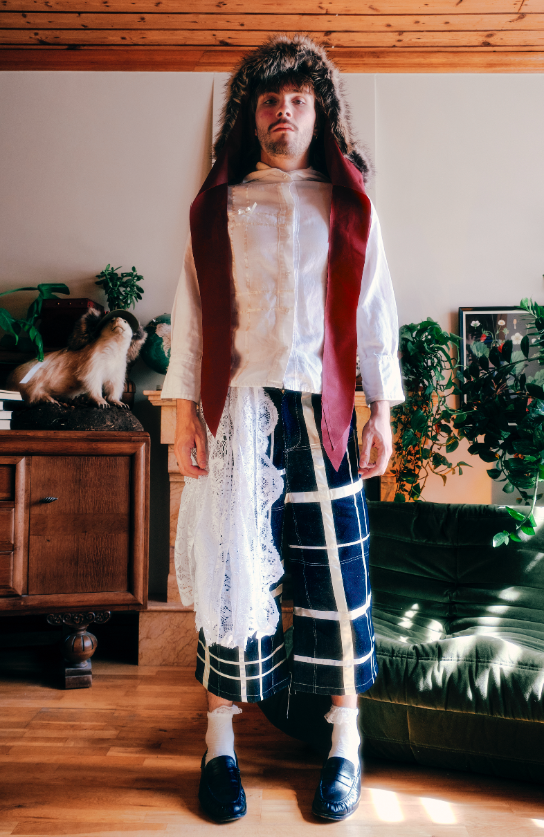 'BAD' RIBBON PLAID SHORTS