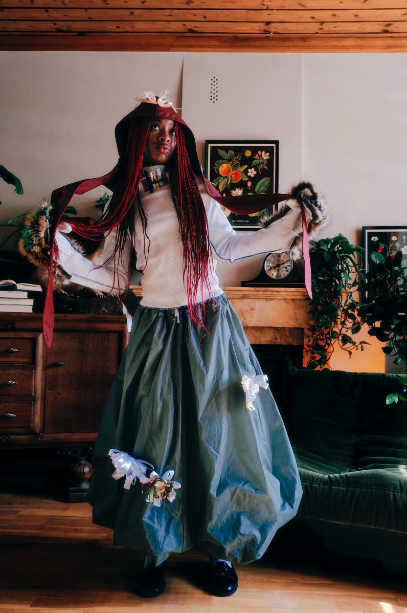 'WEIRD' WAXED MAXI BUBBLE SKIRT