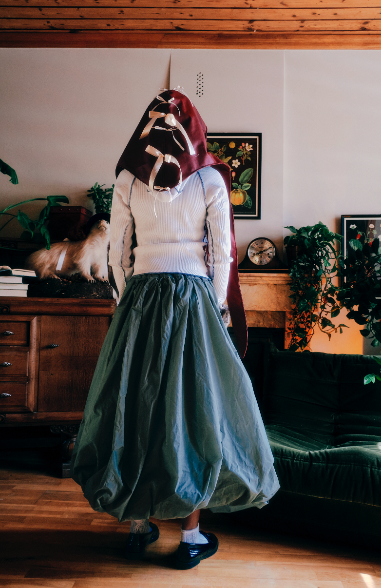 'WEIRD' WAXED MAXI BUBBLE SKIRT