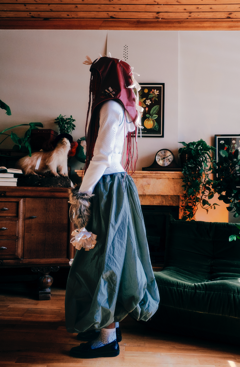 'WEIRD' WAXED MAXI BUBBLE SKIRT