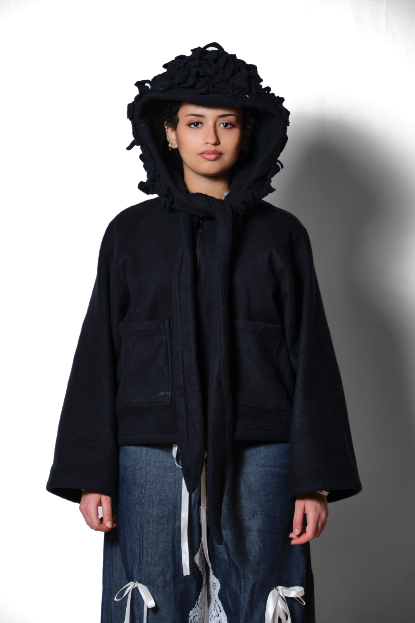 'FLOATER' TEXTURE BONNET HOODIE