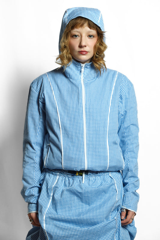 'QUIET' GINGHAM TECH JACKET