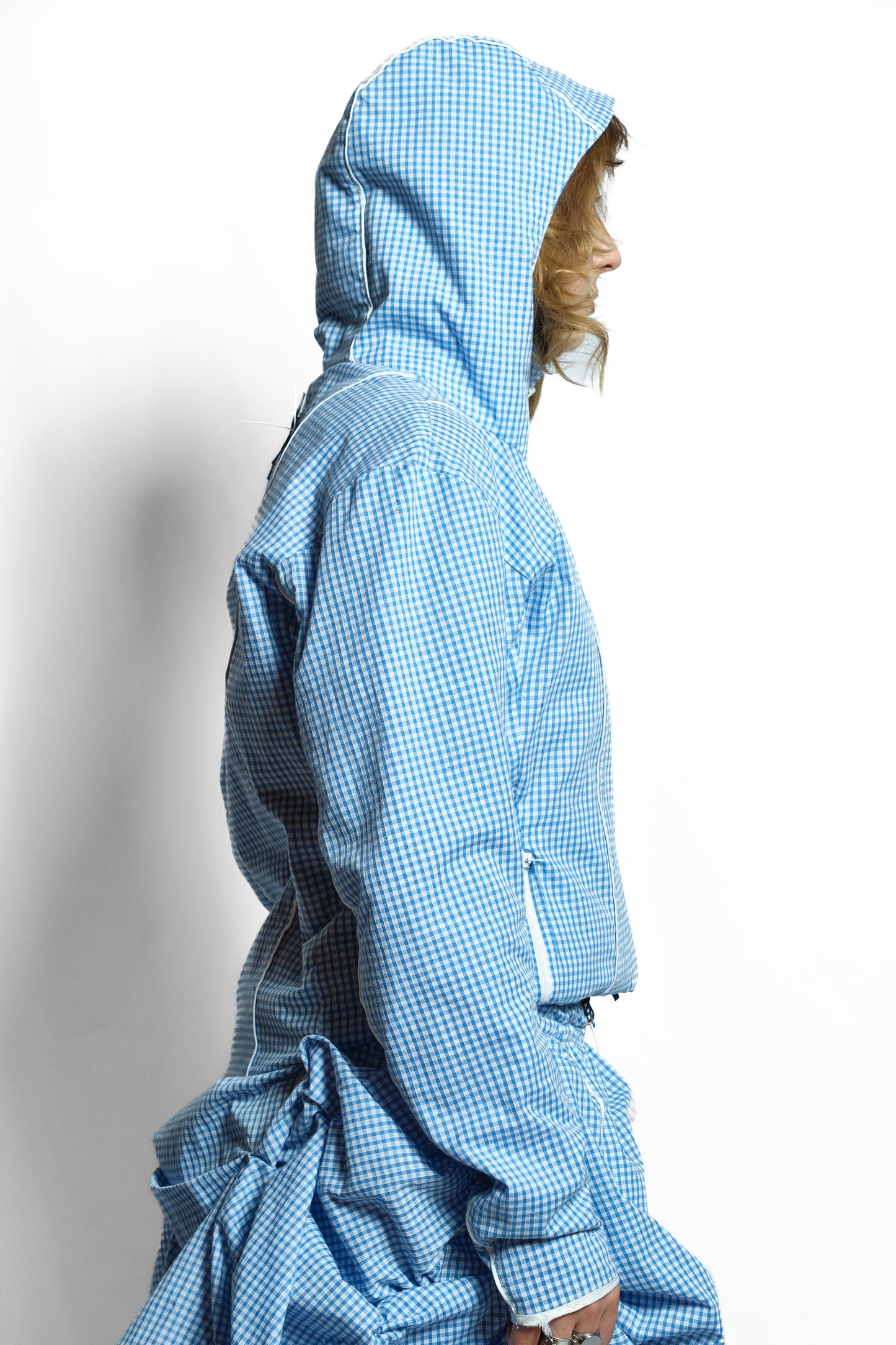 'QUIET' GINGHAM TECH JACKET