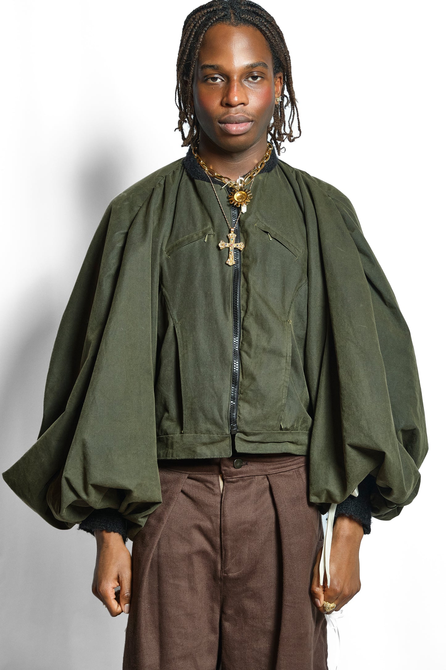 'POPULAR' PUFF SLEEVE WAXED JACKET