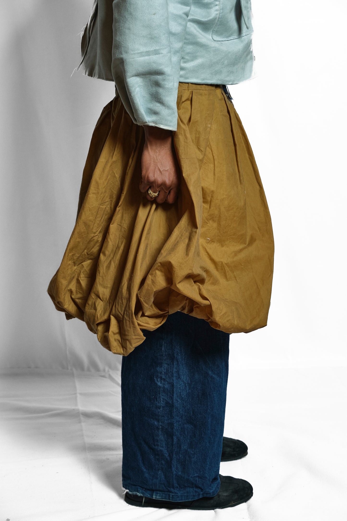 'FLOATER' WAXED BUBBLE SKIRT