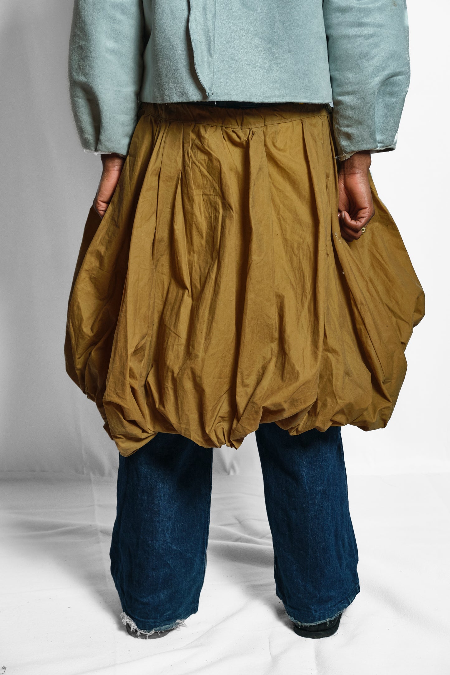 'FLOATER' WAXED BUBBLE SKIRT