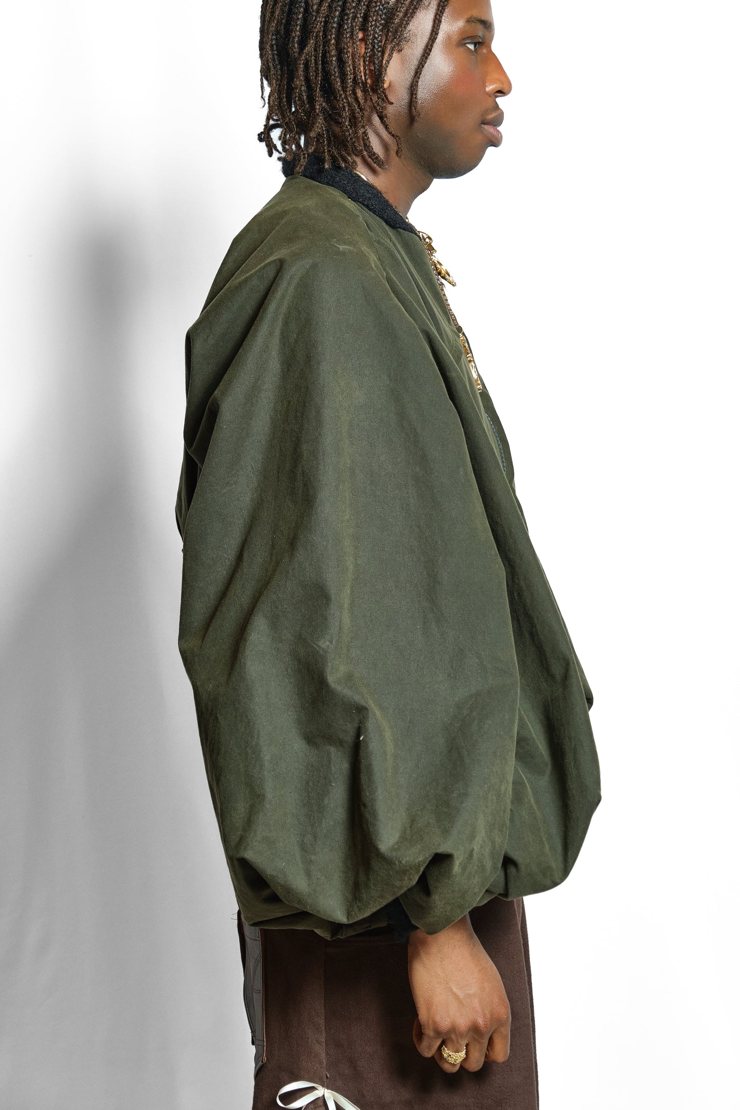 'POPULAR' PUFF SLEEVE WAXED JACKET