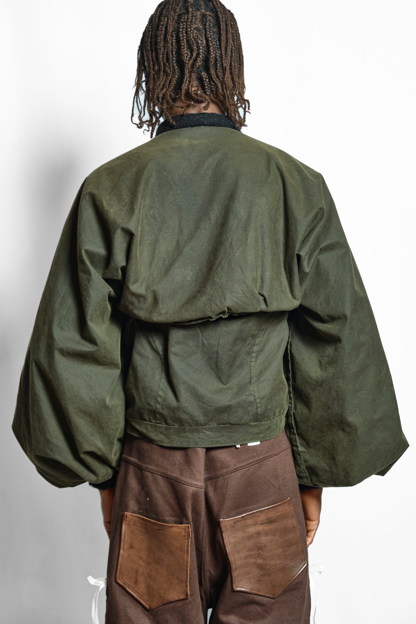 'POPULAR' PUFF SLEEVE WAXED JACKET